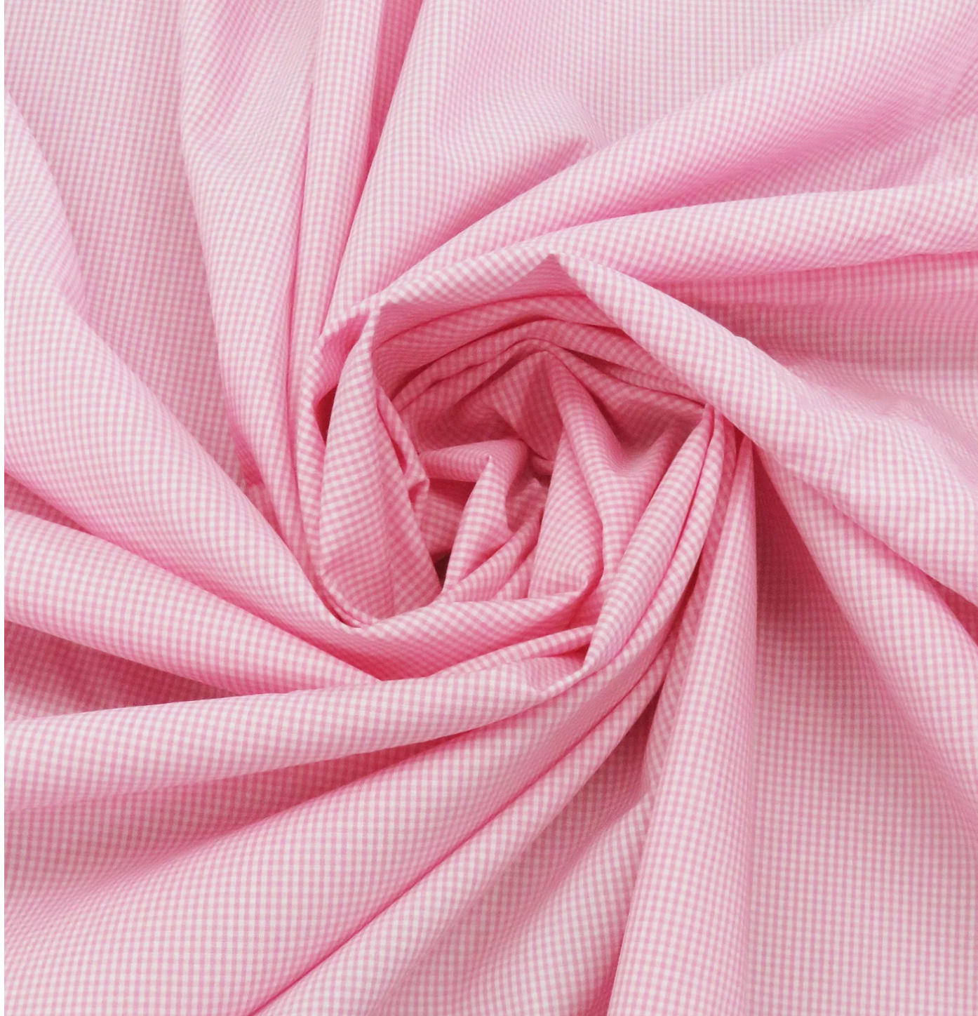 Fine Pink Baby Check Cotton Shirting, 1/4 yard