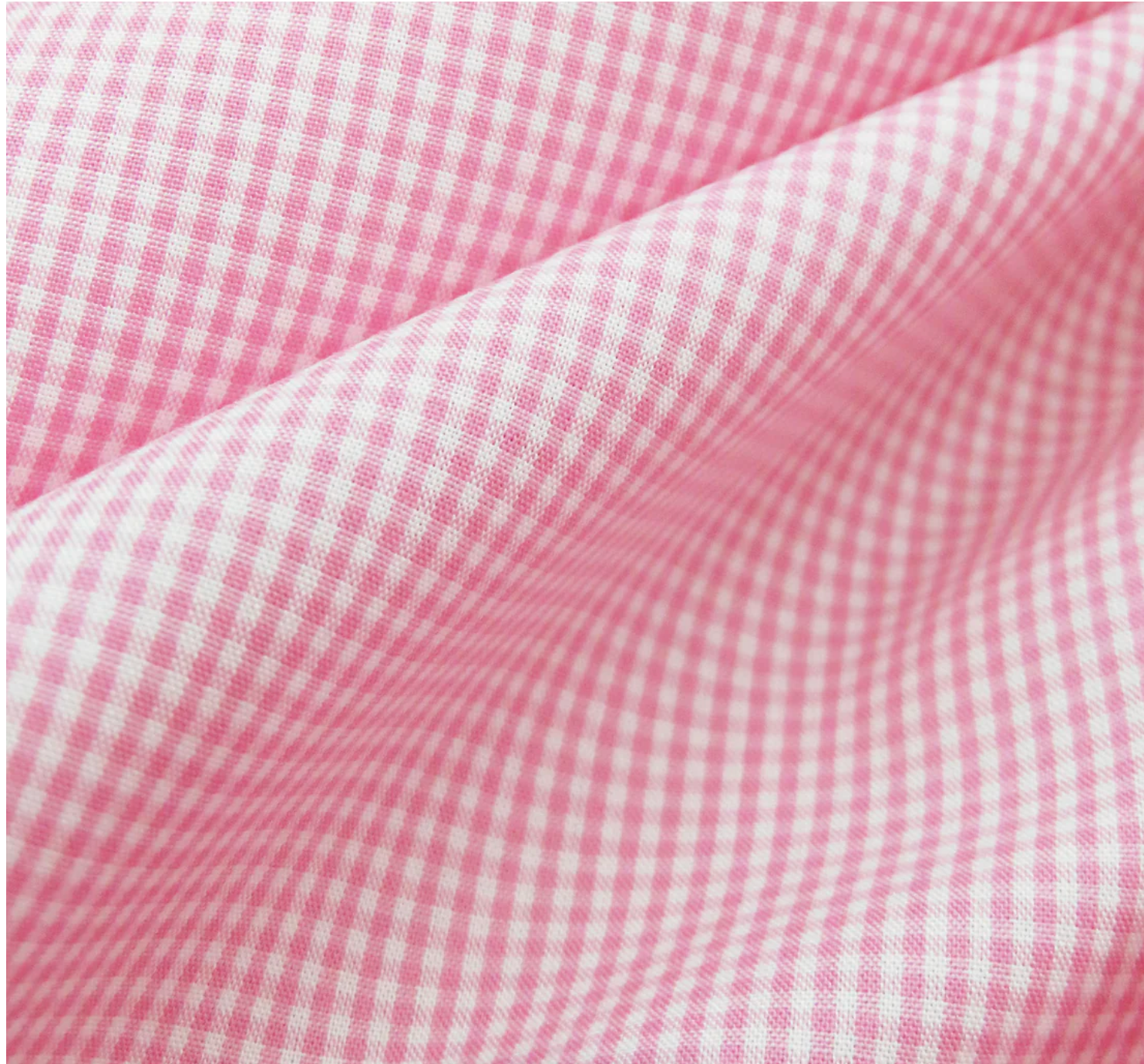 Fine Pink Baby Check Cotton Shirting, 1/4 yard