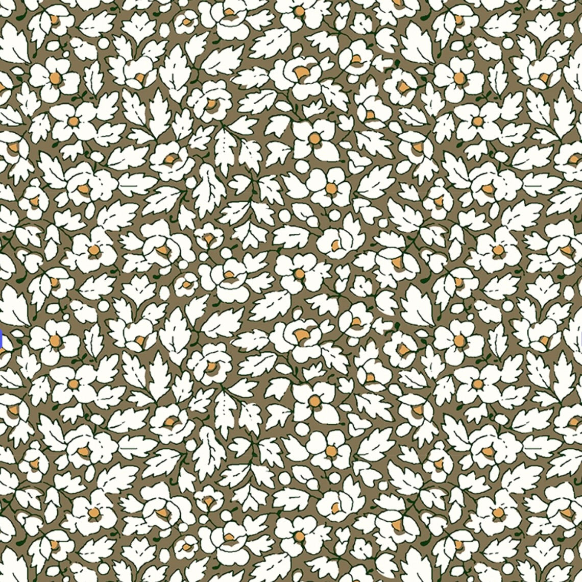Liberty Tana Lawn Cotton Fabric, "Feather Meadow" Brown, 1/4 yard
