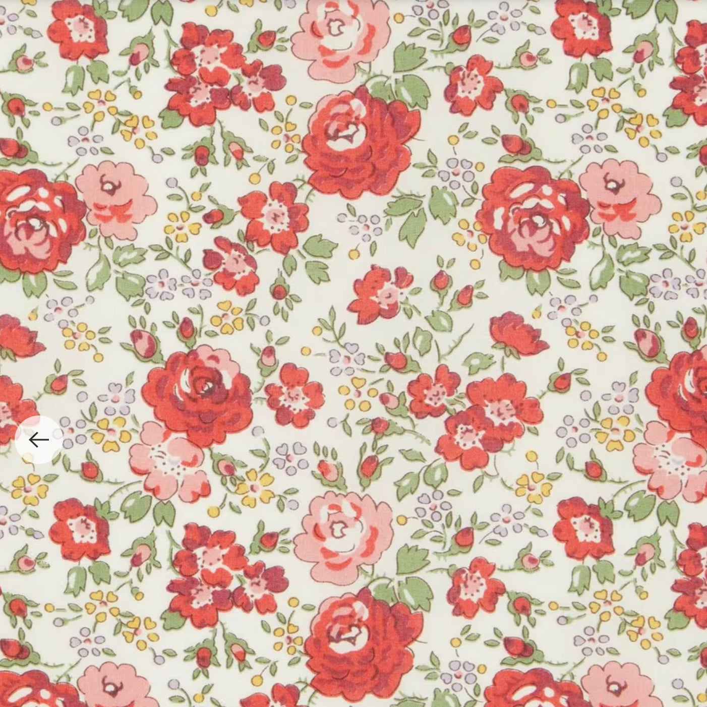 Liberty Tana Lawn Cotton Fabric, "Felicite" Red, 1/4 yard