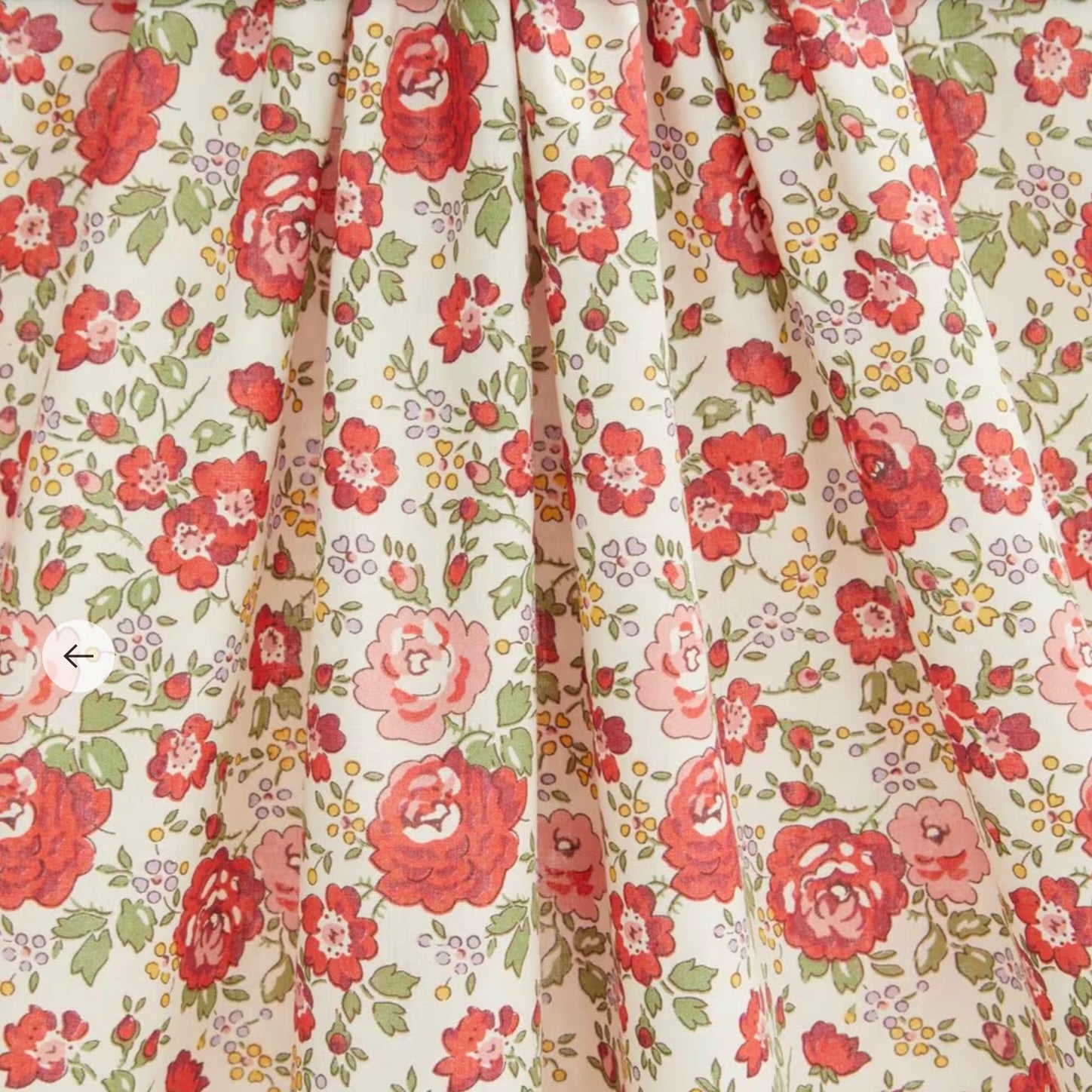 Liberty Tana Lawn Cotton Fabric, "Felicite" Red, 1/4 yard
