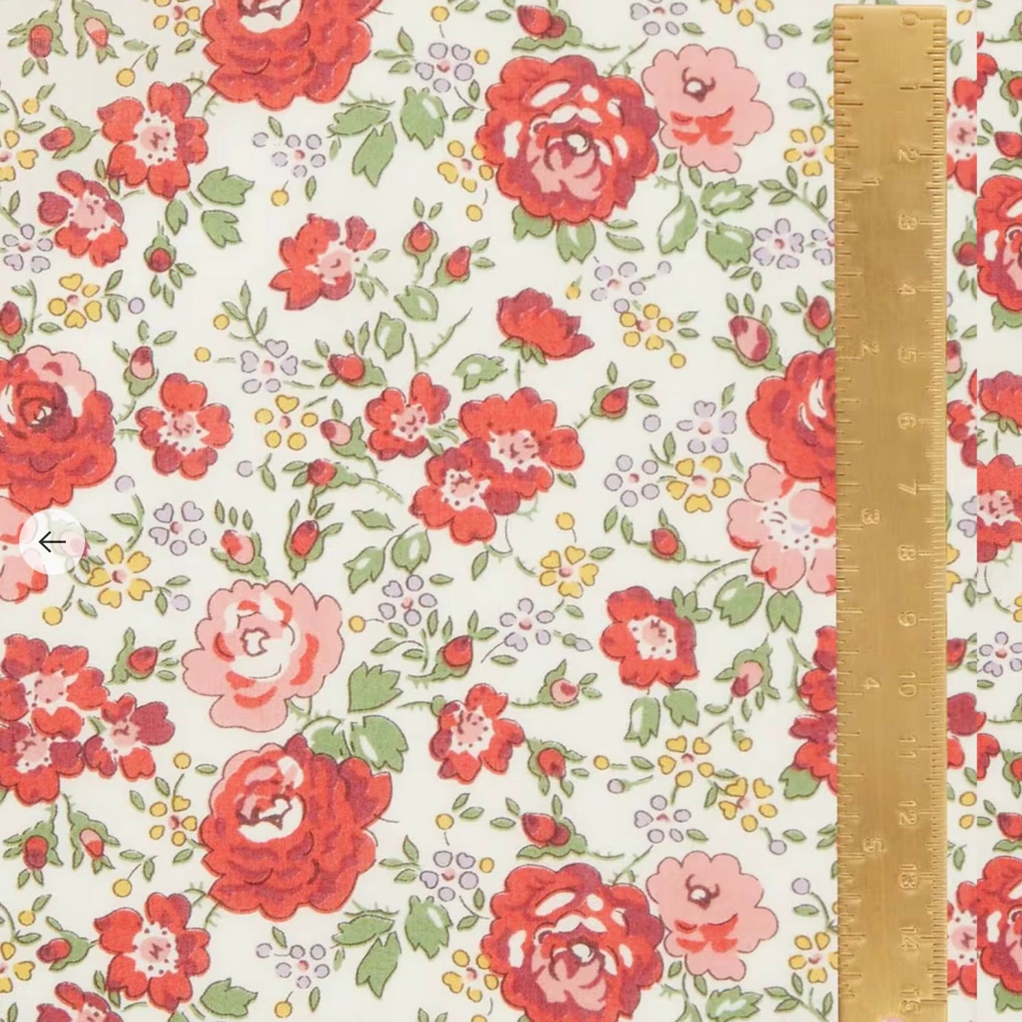 Liberty Tana Lawn Cotton Fabric, "Felicite" Red, 1/4 yard