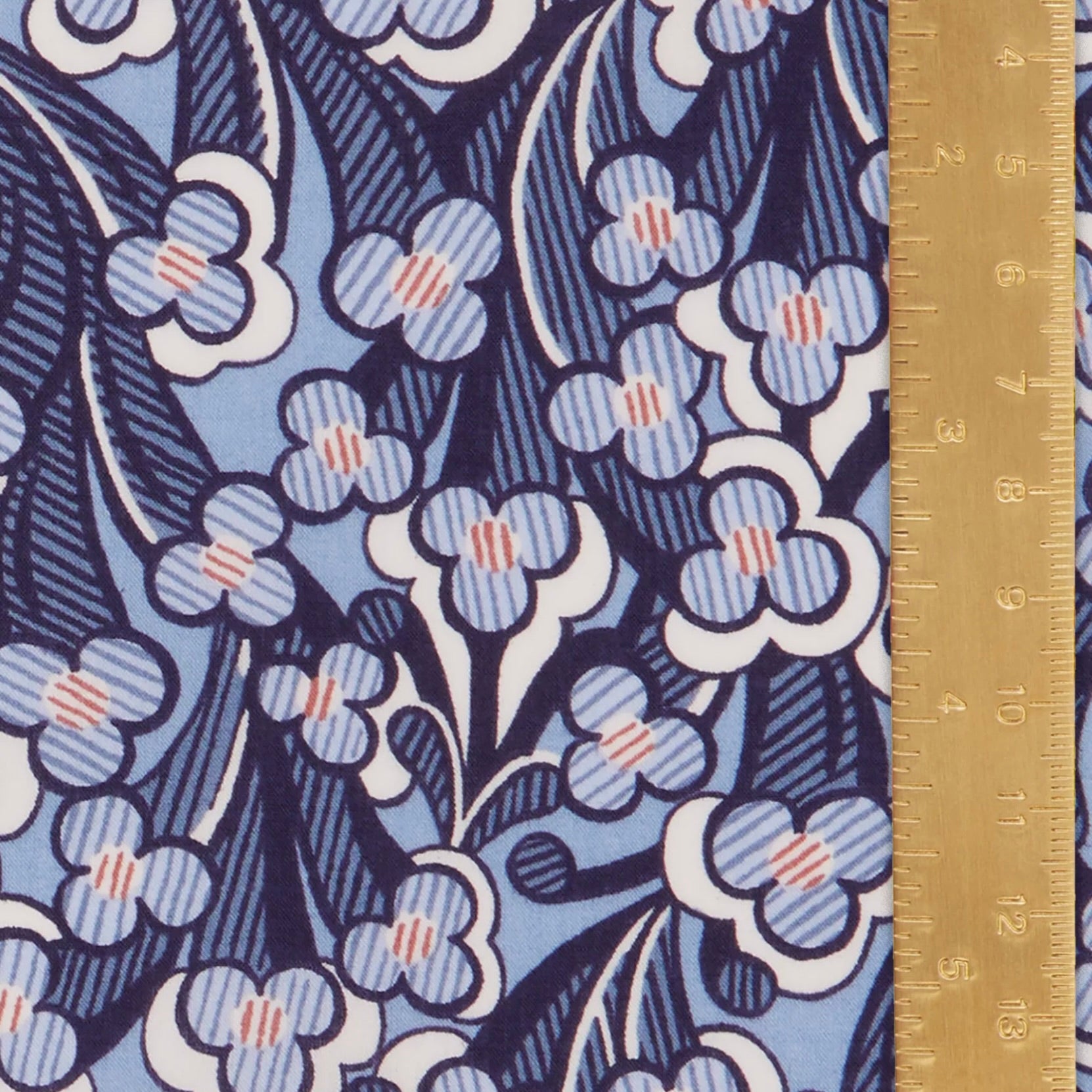 Liberty Tana Lawn Cotton Fabric, "Laith" Navy, 1/4 yard