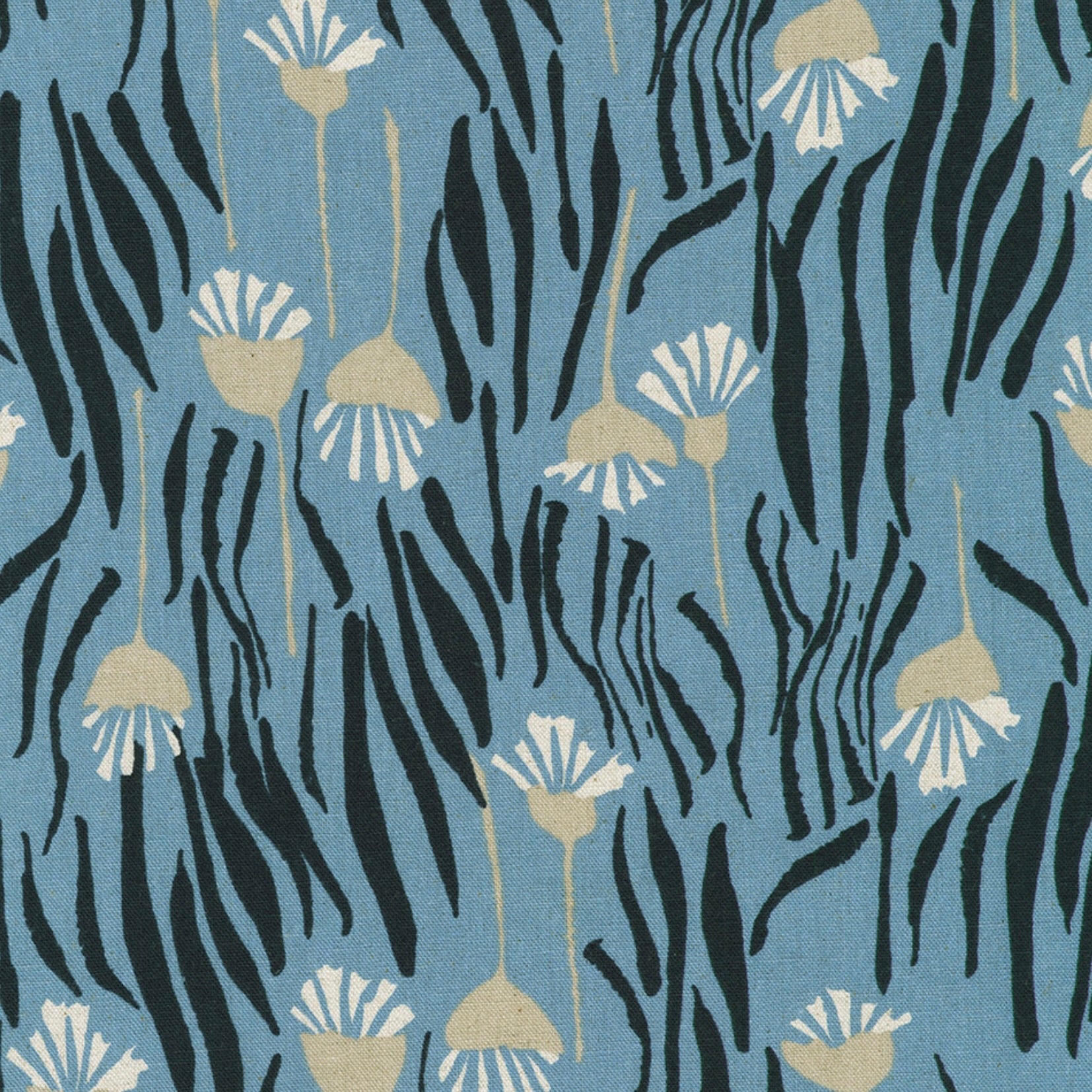 Orchard Run, Stems, Printed Essex Linen/Cotton, multiple colorways, 1/4 yard