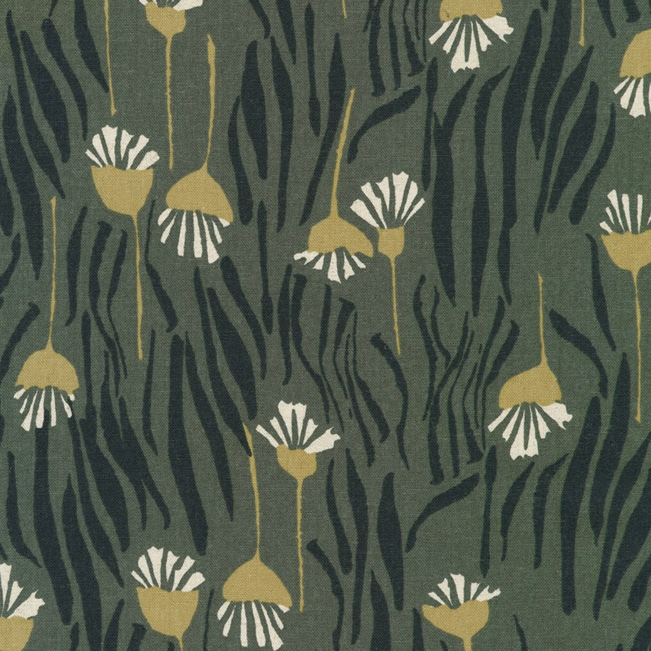 Orchard Run, Stems, Printed Essex Linen/Cotton, multiple colorways, 1/4 yard