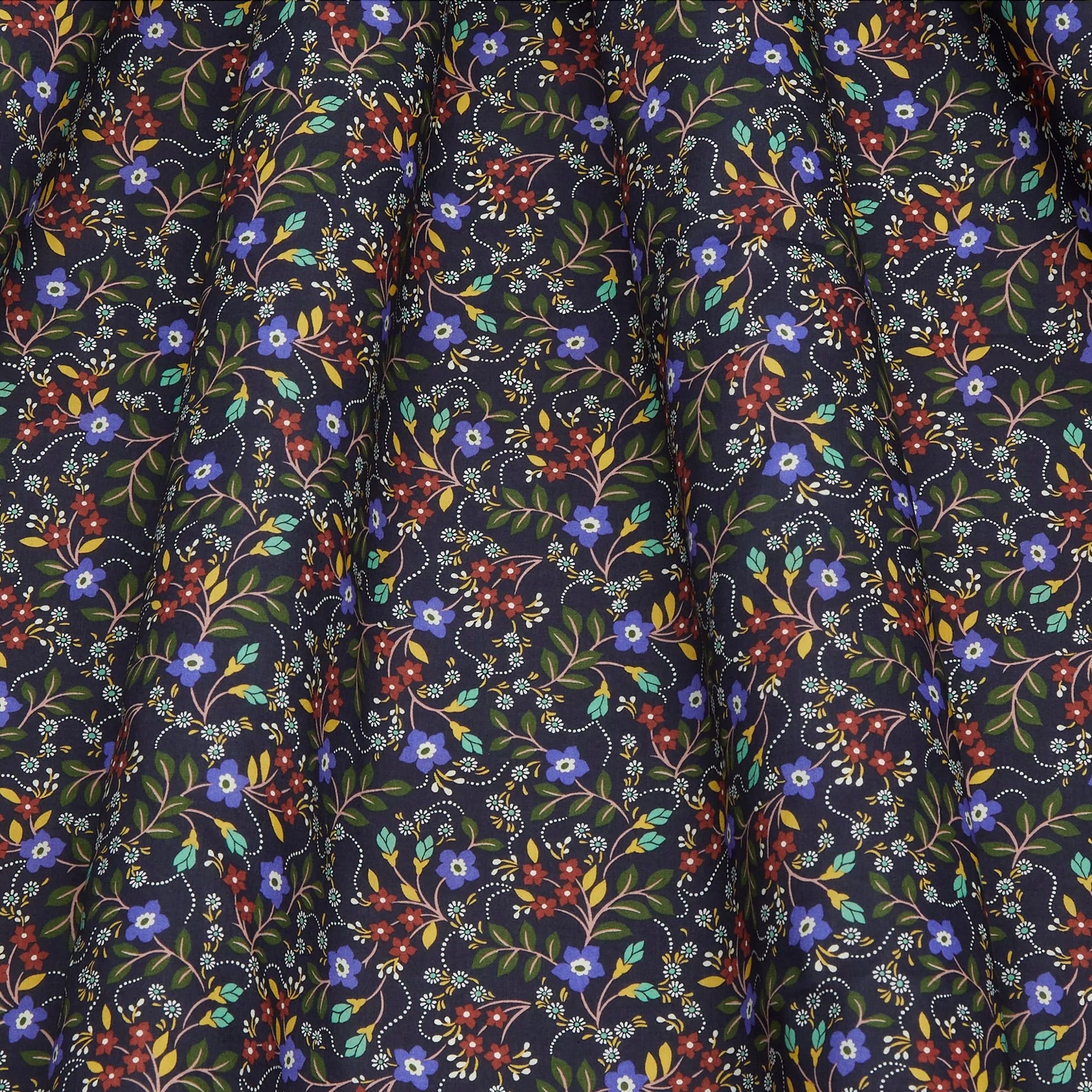 Liberty Tana Lawn Cotton Fabric, "Daisy's Ballet", Black, 1/4 yard