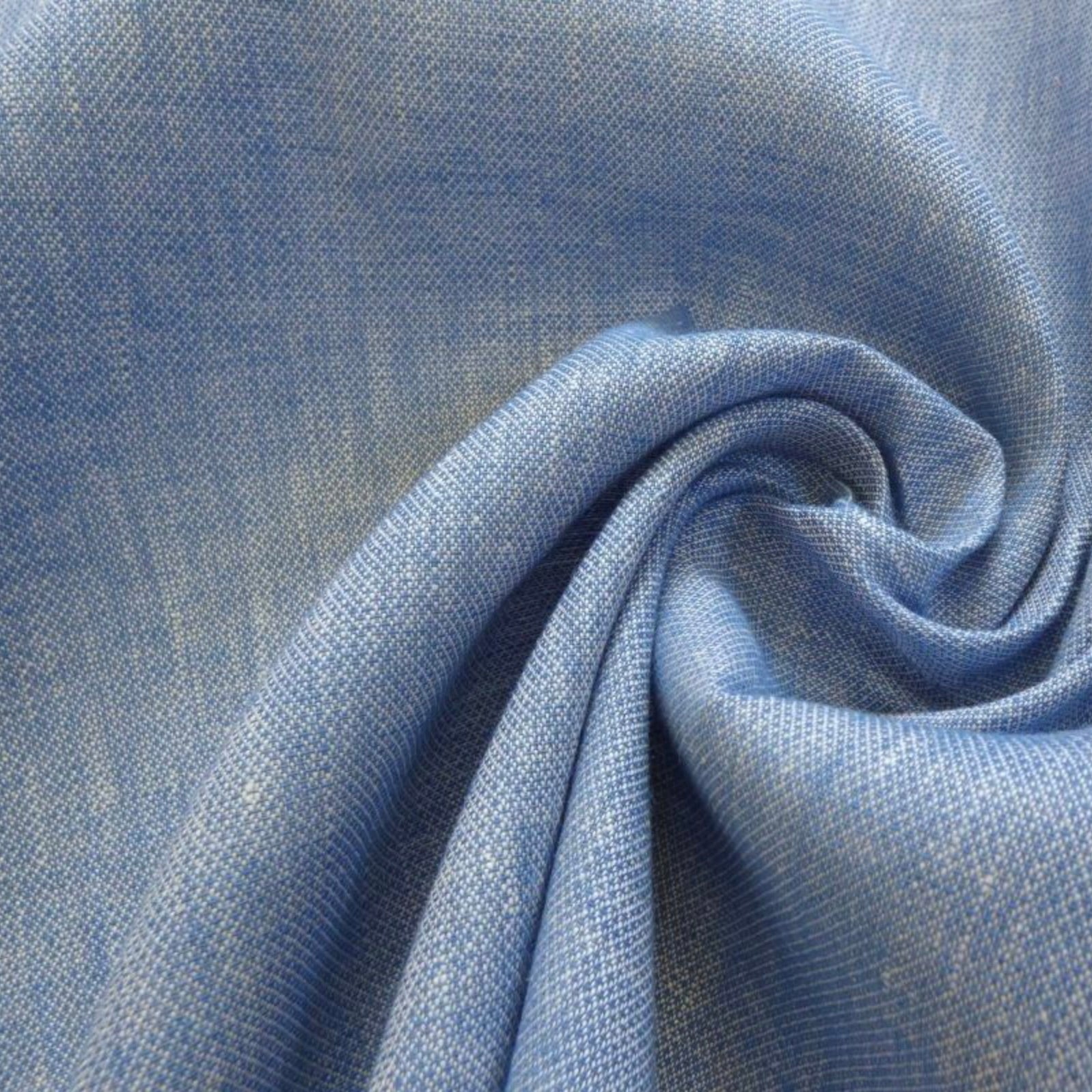 Designer Deadstock Blue Crossweave Linen Shirting, 1/4 yard