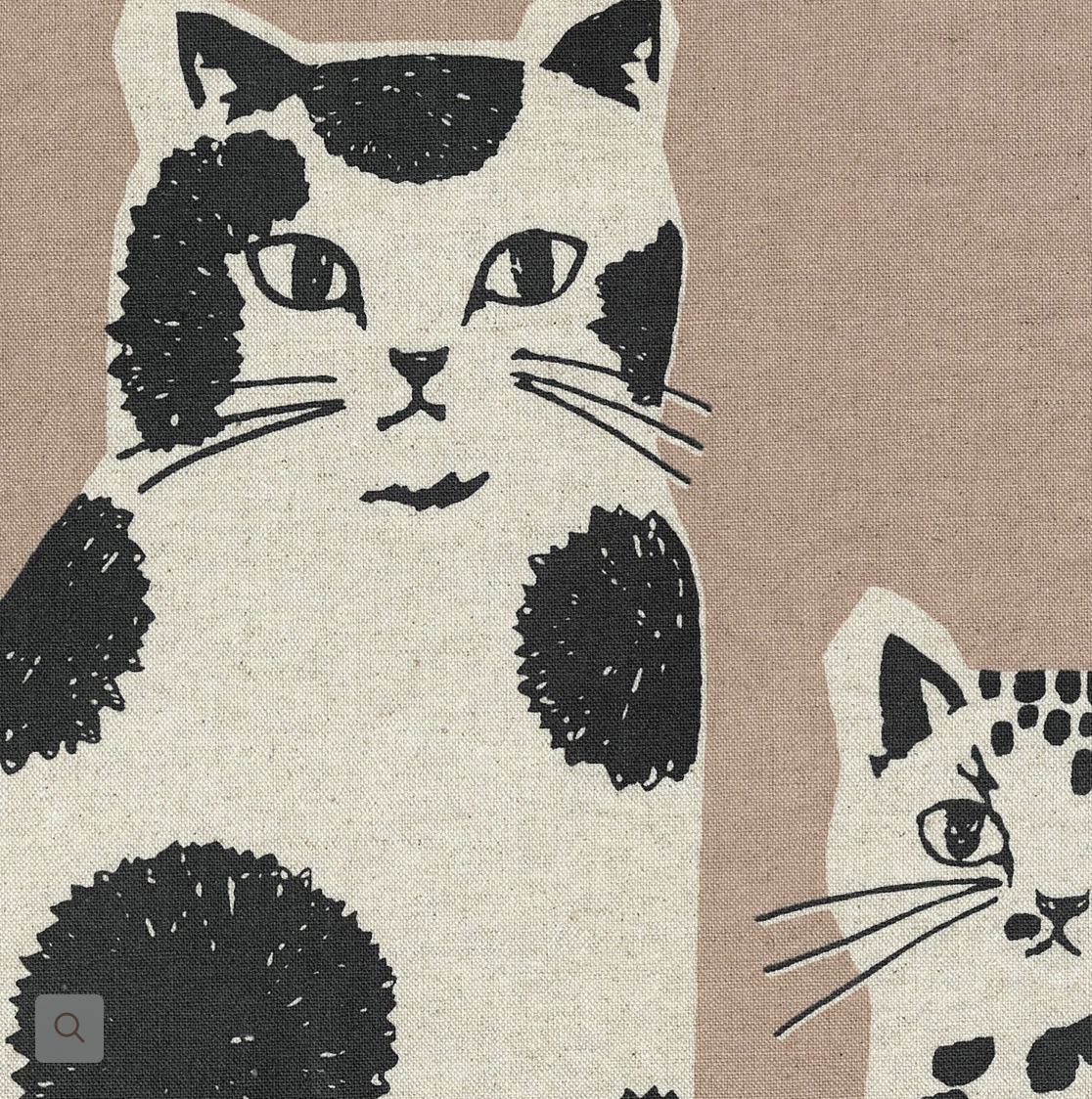 Echino Nekonoe CAT CAT Cotton-Linen Canvas, 1/4 yard