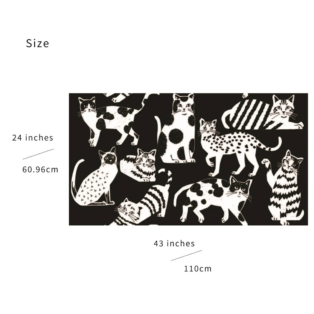 Echino Nekonoe CAT CAT Cotton-Linen Canvas, 1/4 yard