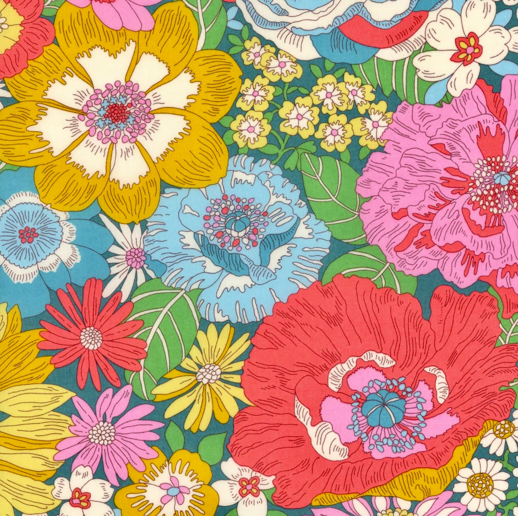 の*ぶ様 ★夏売り★　【アメリカ古着◆LIBERTY】　マルチパターン◎ オーバ Liberty Tana Lawn Cotton Fabric, 