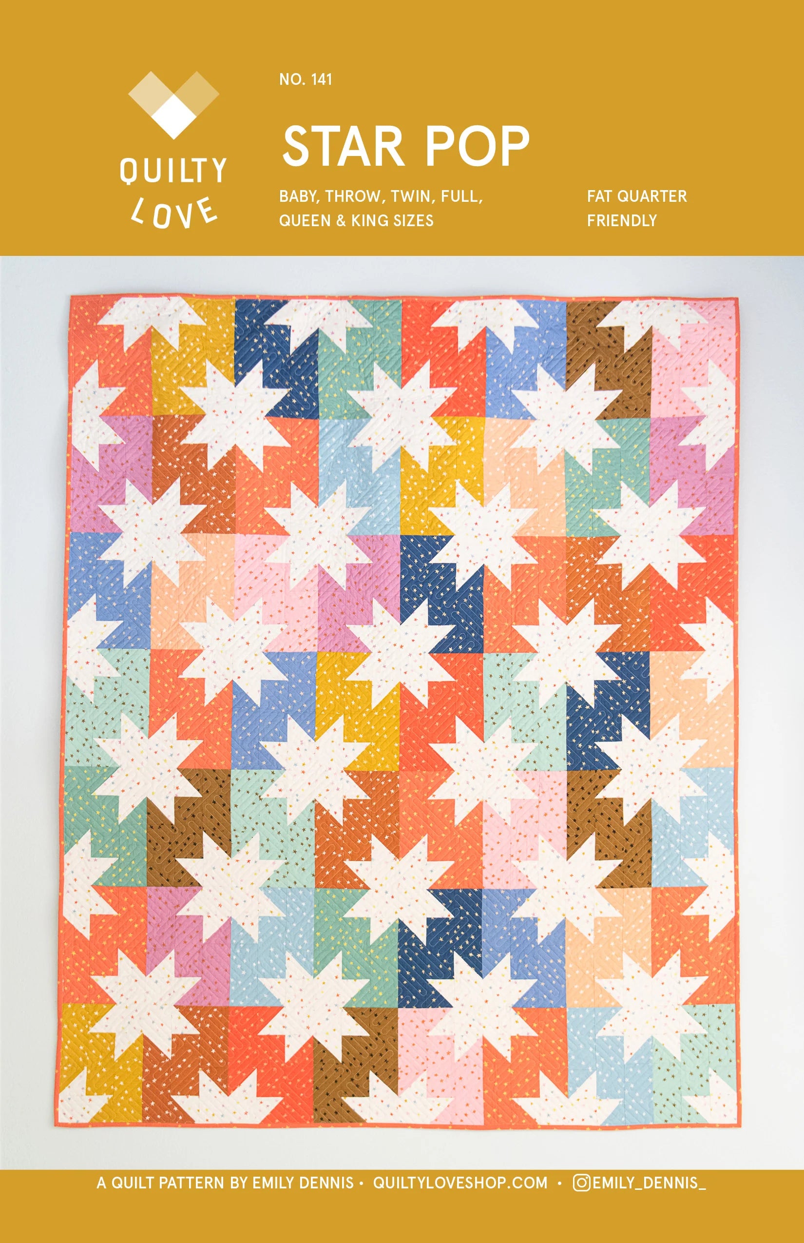 Quilty Love Star Pop Printed Quilt Pattern