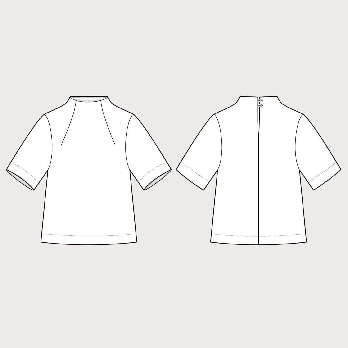 Assembly Line, Funnel Neck Top Pattern, two size ranges, Sweden