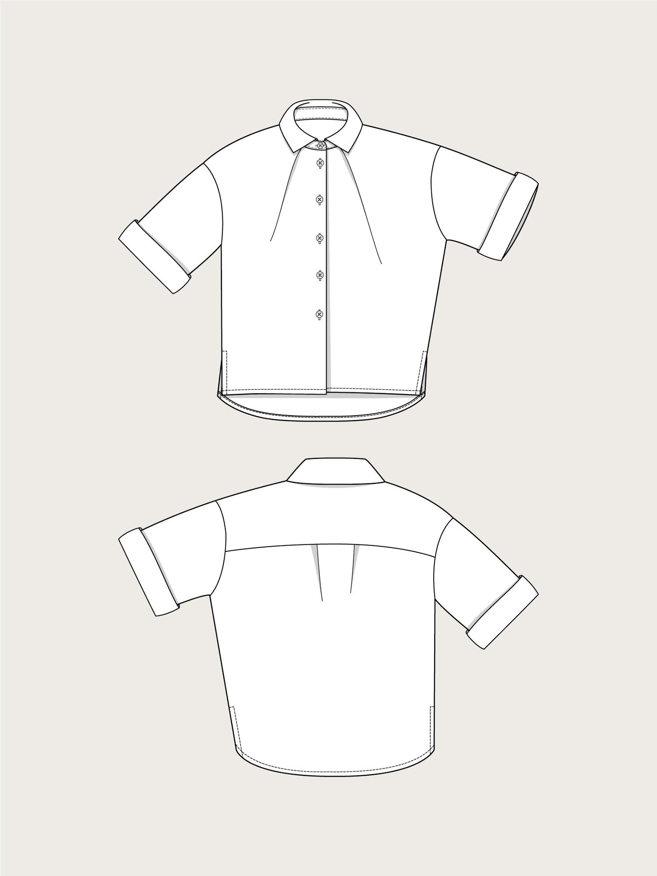 Assembly Line, Front Pleat Shirt Pattern, Sweden, two size ranges