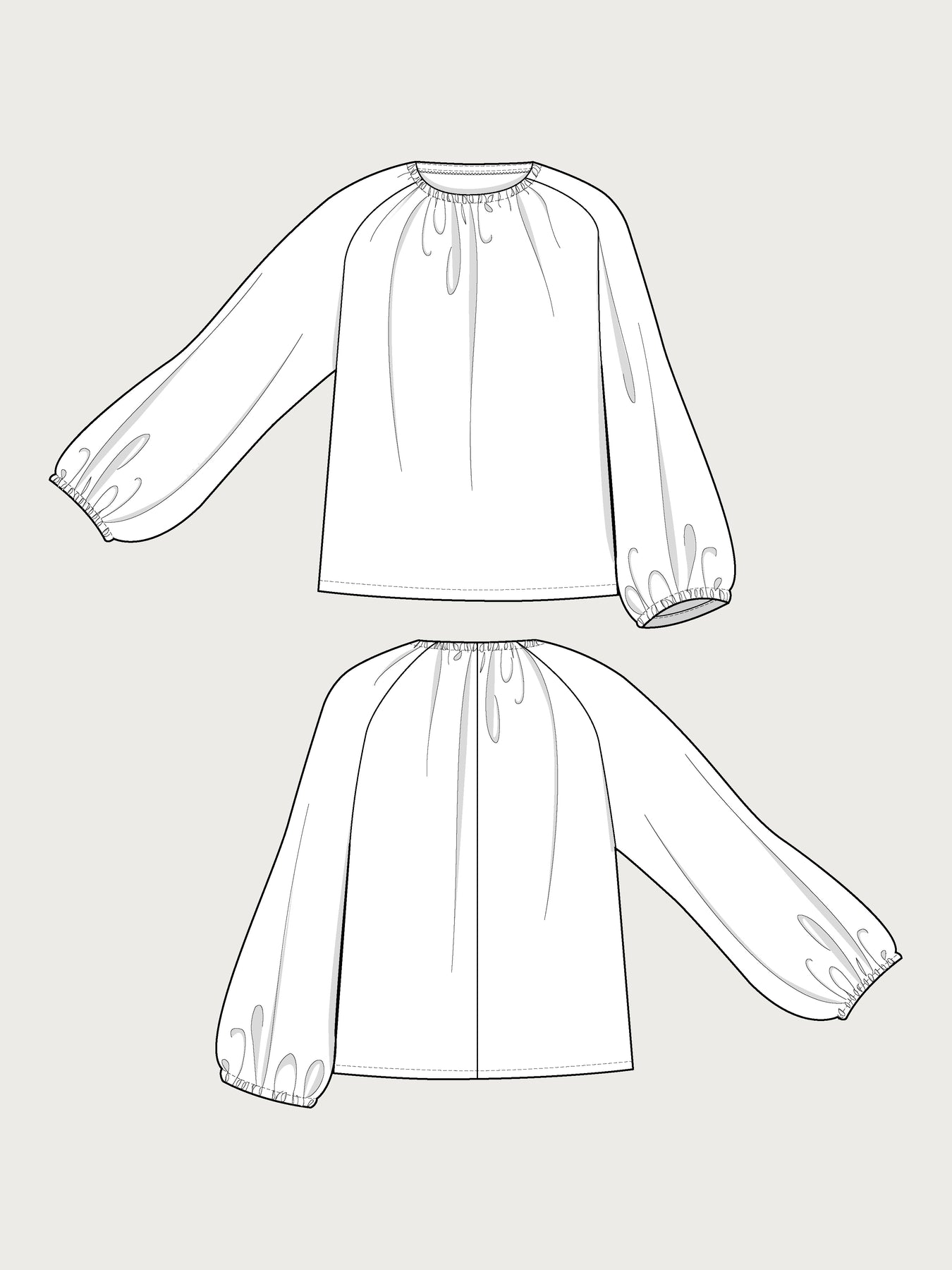 Assembly Line, Billow Blouse Pattern, Sweden, Two Size Ranges