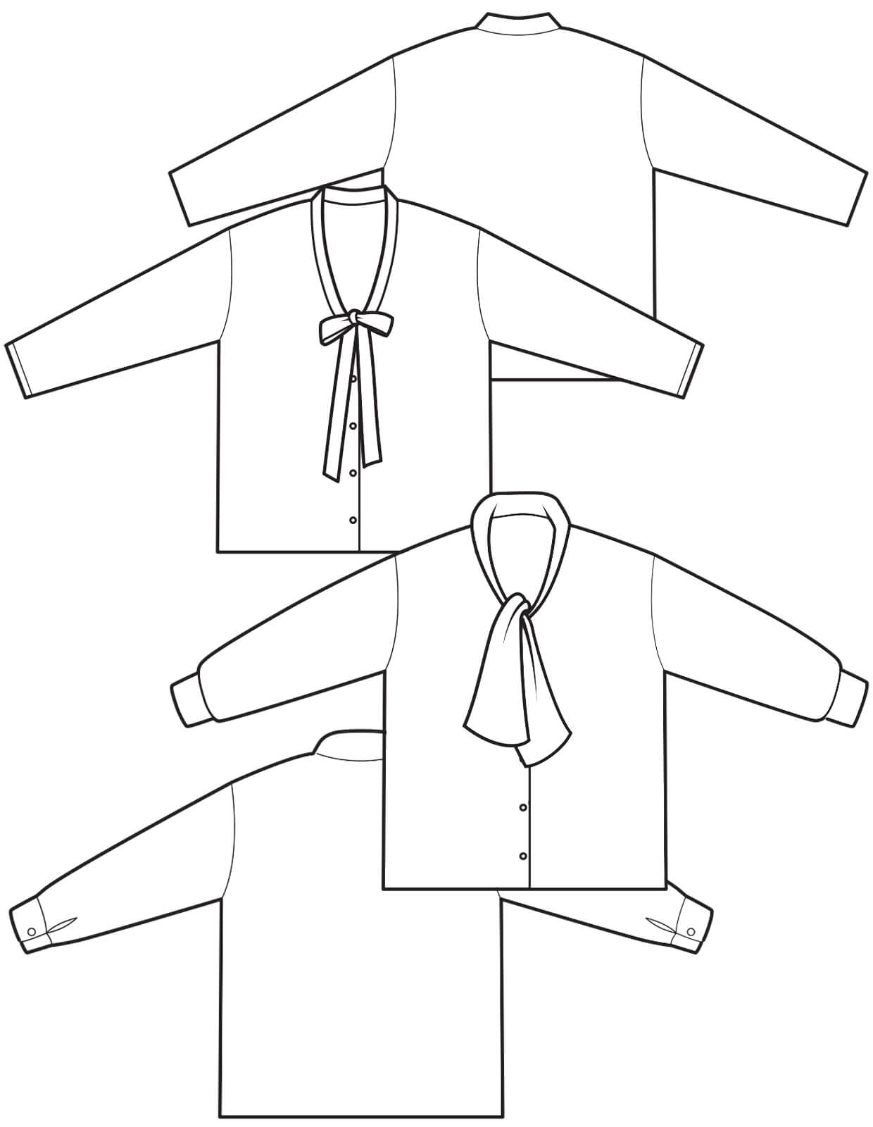 The Maker's Atelier 49, The Tie Front Blouse PDF Pattern