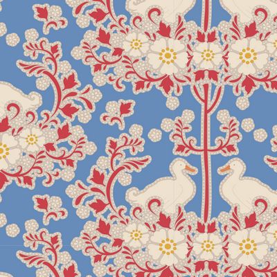 Tilda Jubilee, "Duck Nest", Blue Cotton Fabric, 1/4 yard