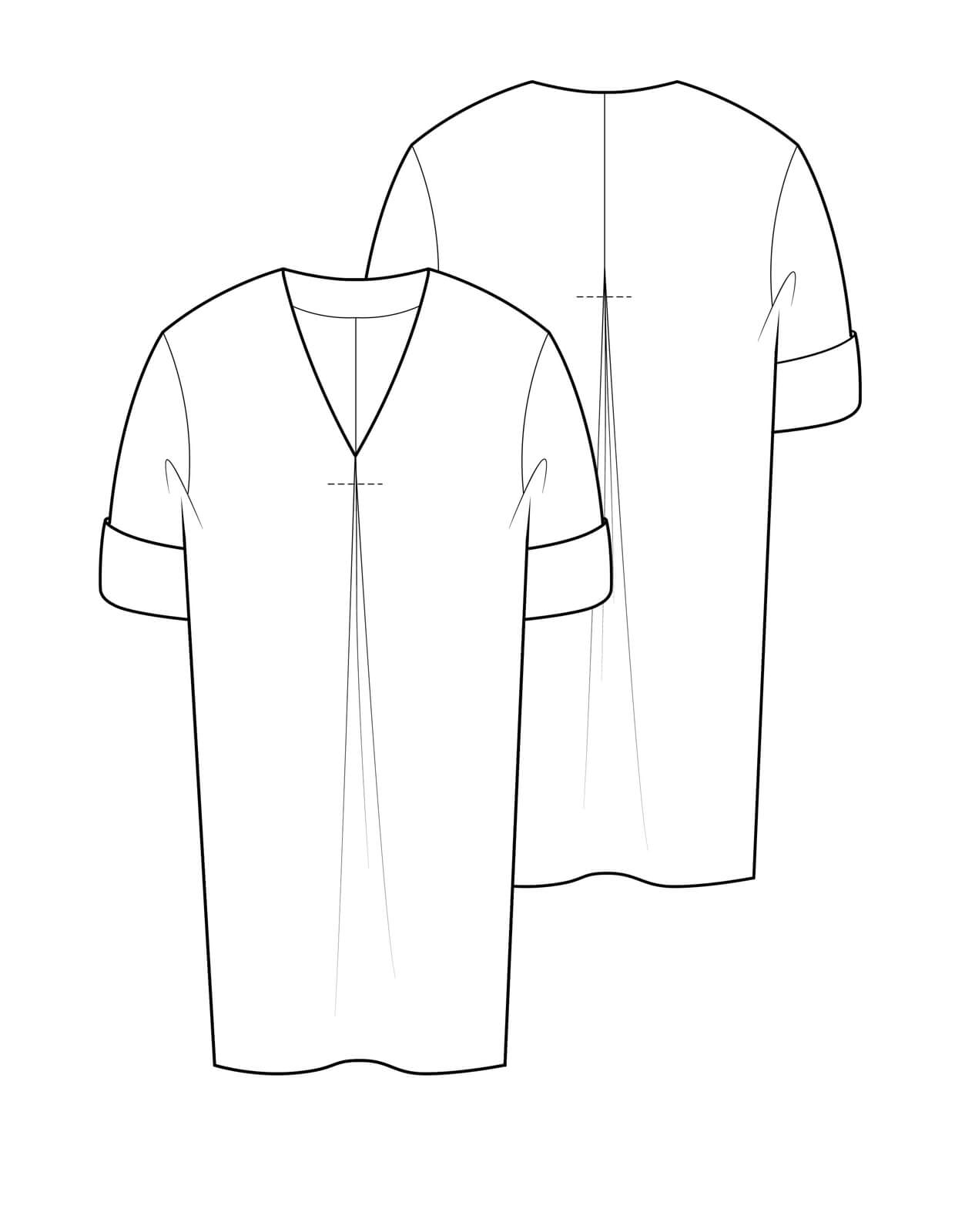 The Maker's Atelier 24, The V-neck Shift Dress PDF Pattern