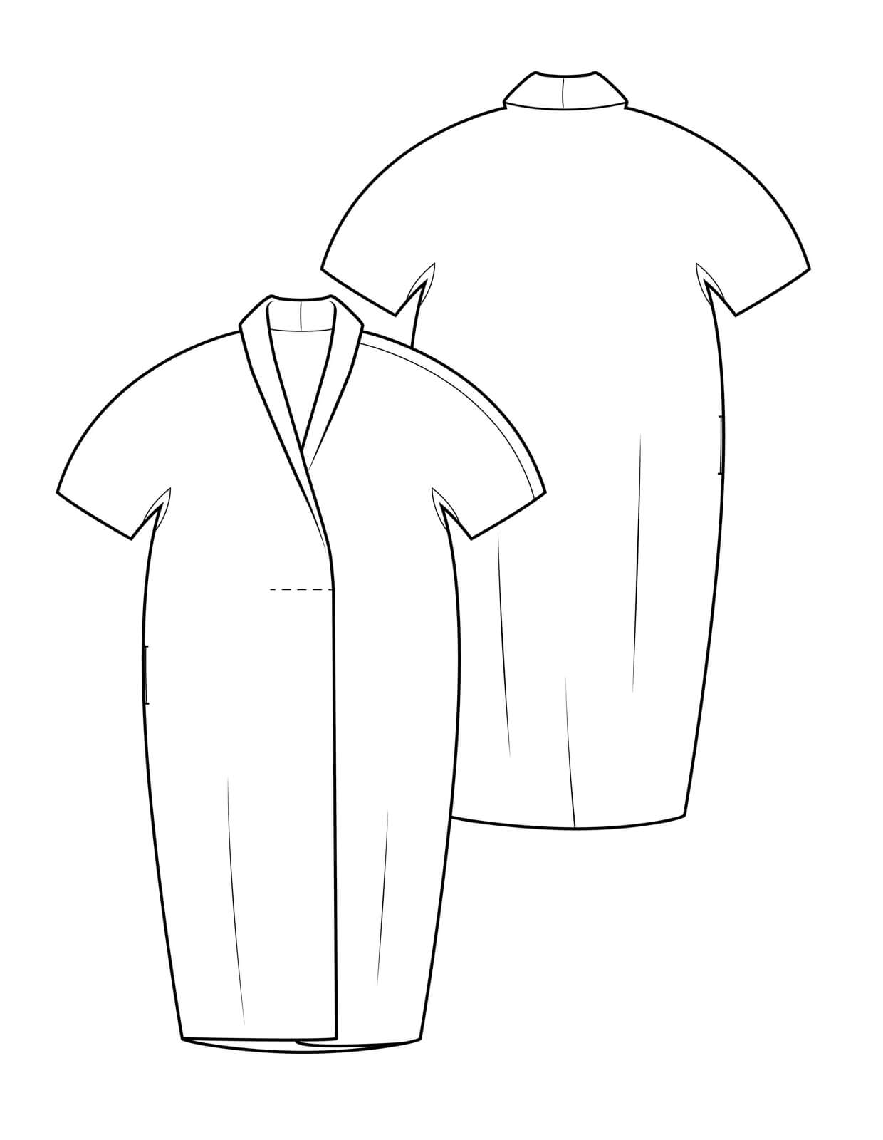 The Maker's Atelier 34, The Shawl Collar Dress PDF Pattern