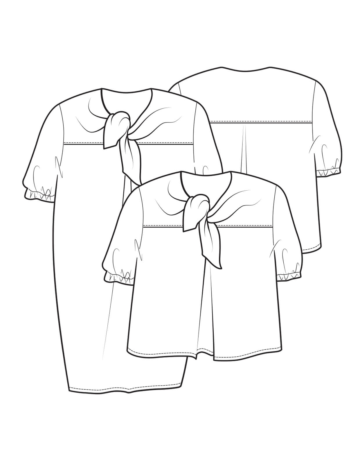 The Maker's Atelier 44, The Tie Blouse and Dress PDF Pattern