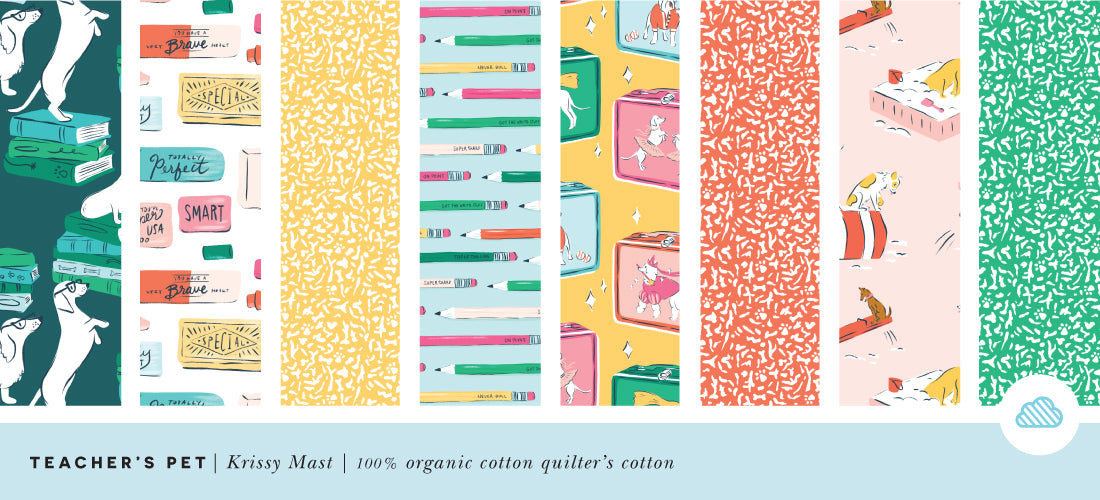 Cloud 9 Teacher's Pet, Erase Negativity, Organic cotton, 1/4 yard