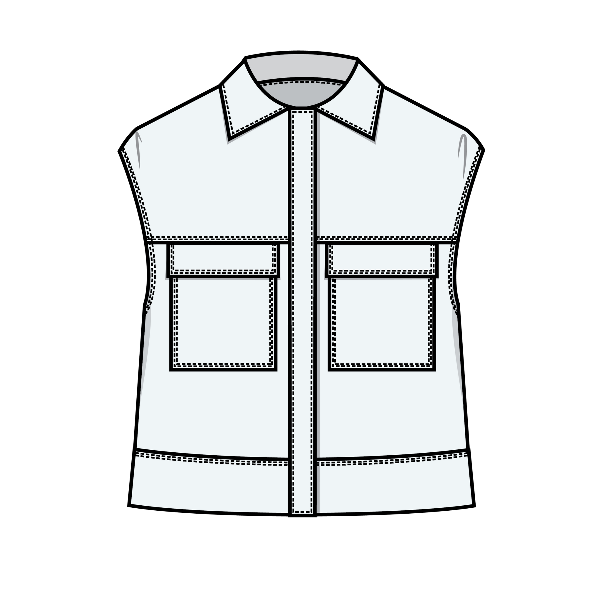 Puff and Pencil, Topstitch Vest PDF Pattern