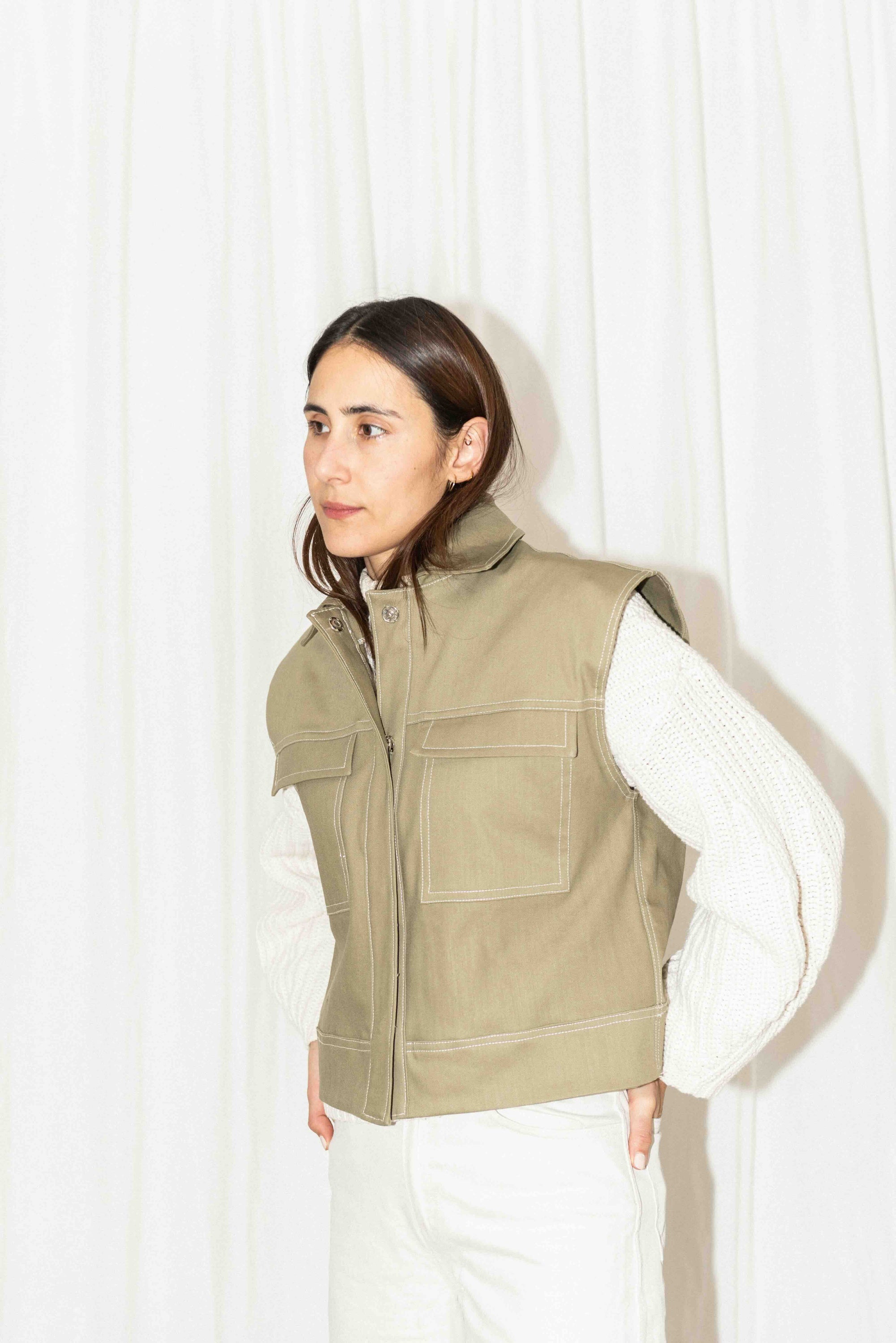 Puff and Pencil, Topstitch Vest PDF Pattern