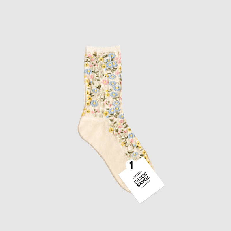 Women's Crew Blooming Garden Socks, multiple colorways