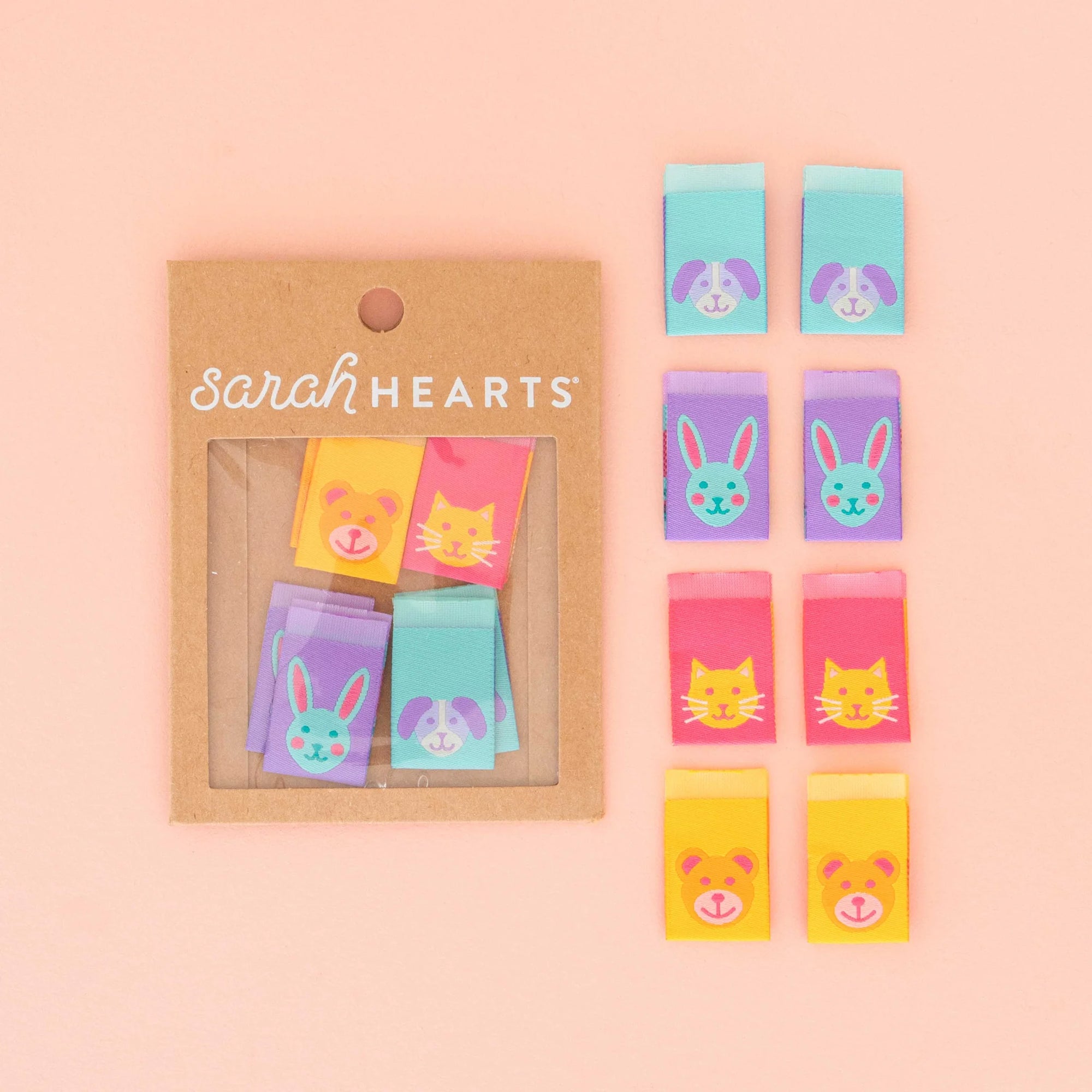 Sarah Hearts "Animal Friends" Woven Labels