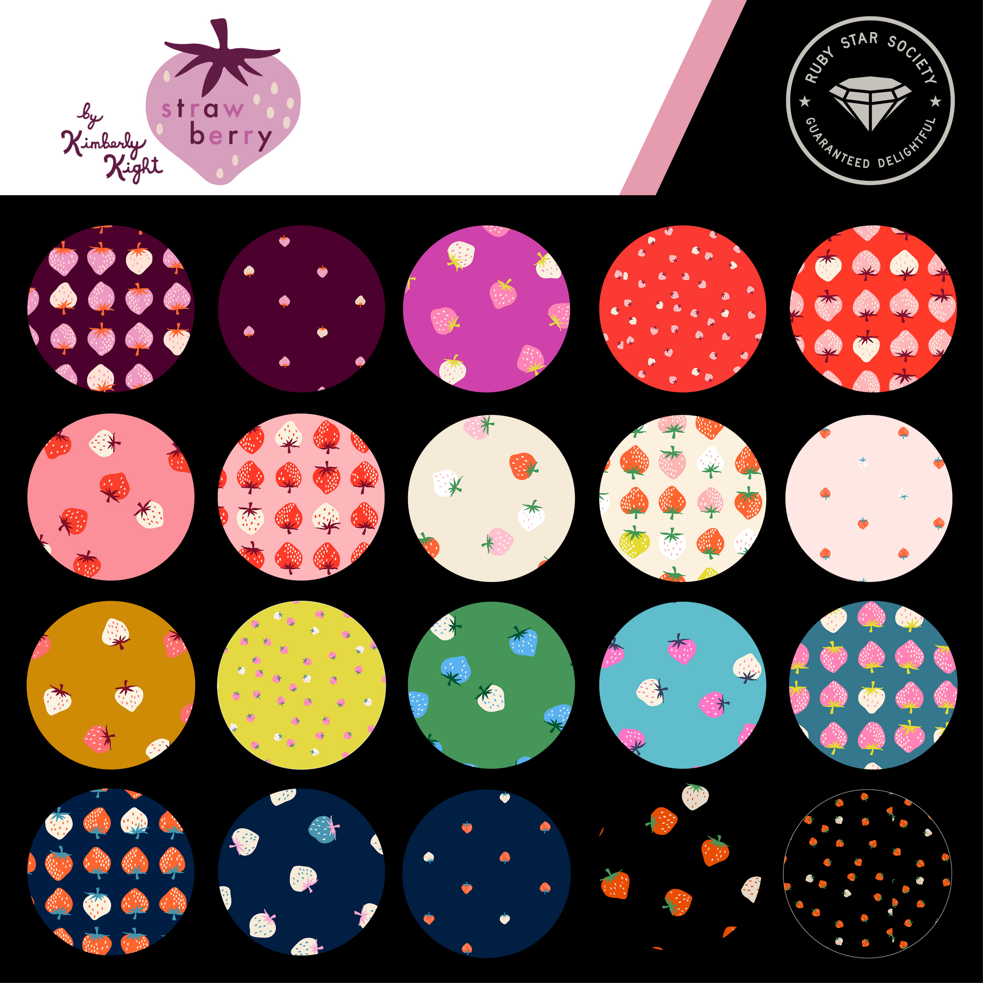 Ruby Star, Strawberry Canvas, Cotton-Linen Fabric, multiple colorways, 1/4 yard