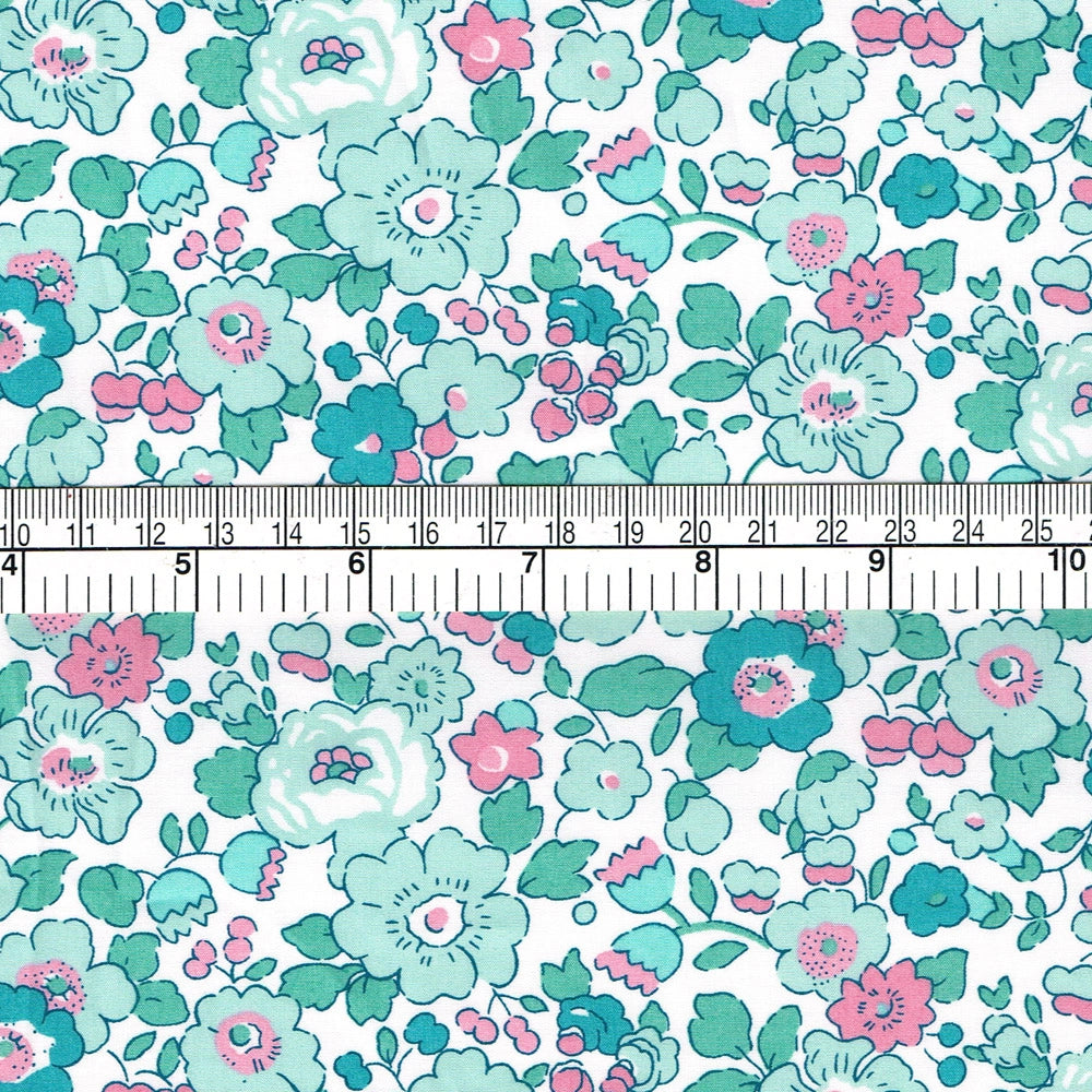 Liberty Tana Lawn Cotton Fabric Betsy Mint, 1/4 yard