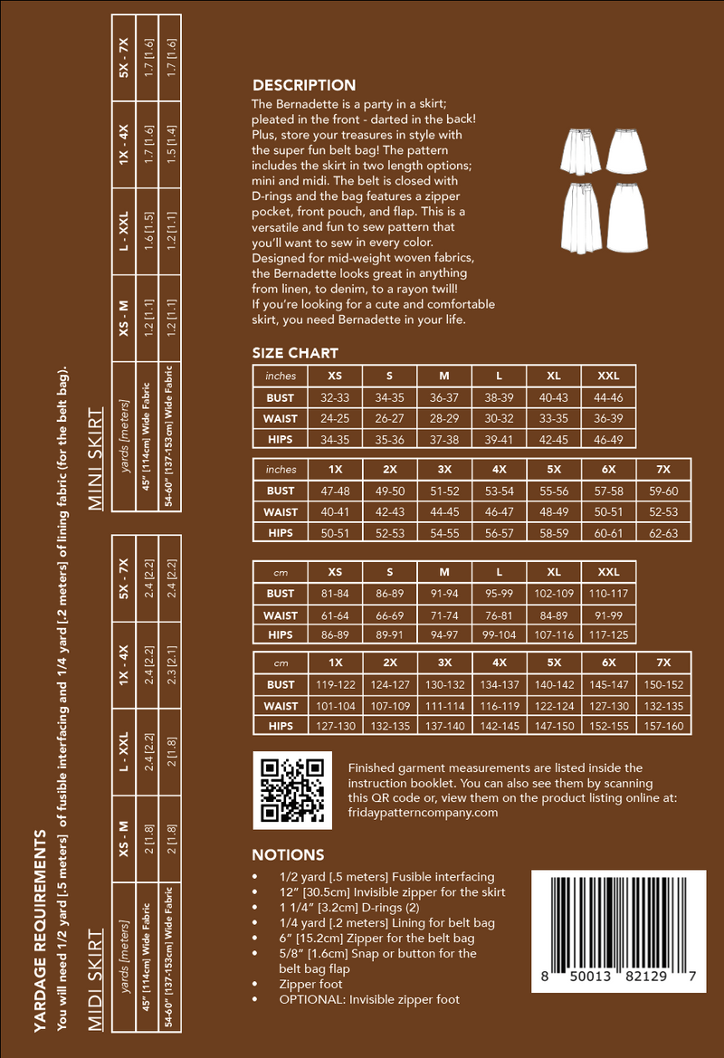 Friday Pattern Co., Bernadette Skirt