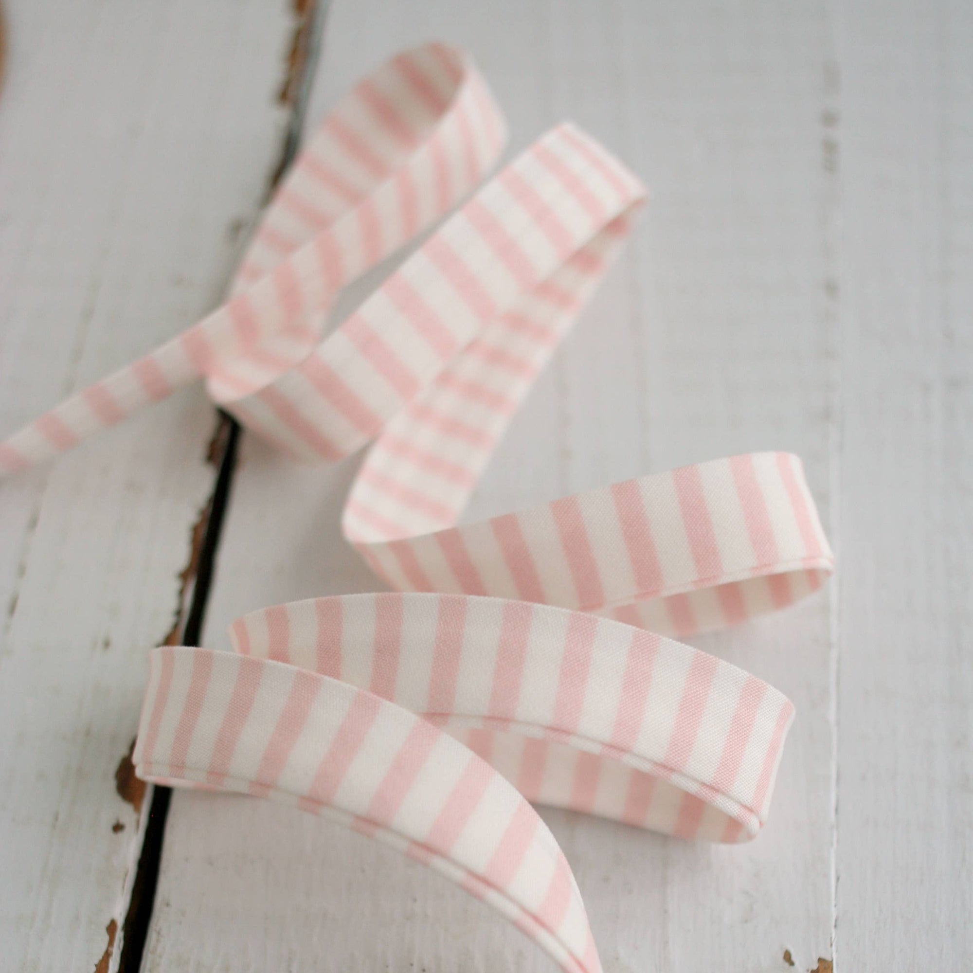 1/2" Double Fold Bias Binding - Pink Stripe 100% Cotton