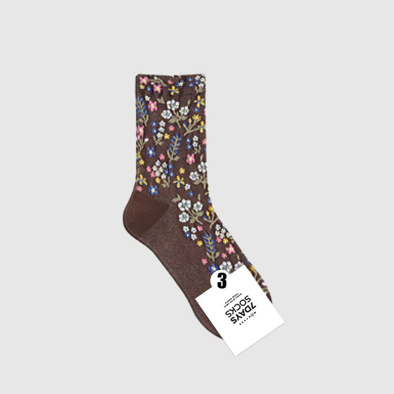 Women's Crew Harga Garden Flower Socks, Pale Blue or chocolate