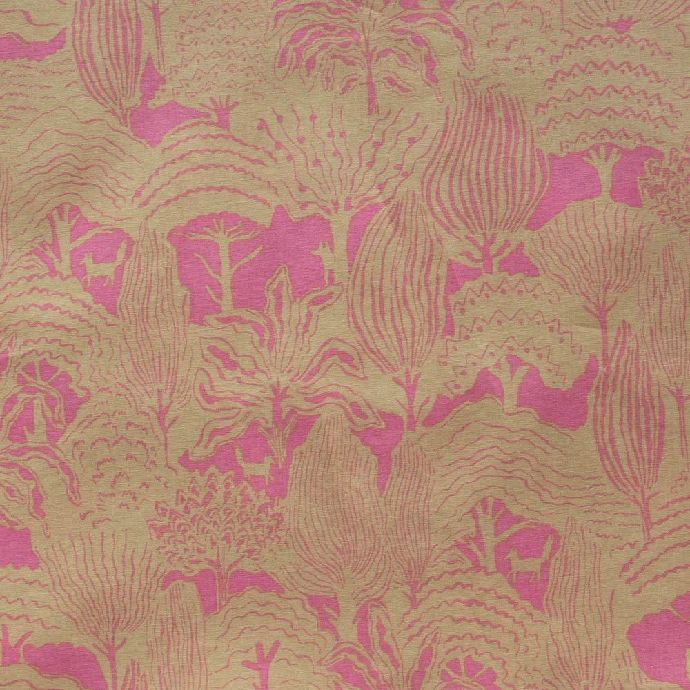 Birch Organic There was a Fox by Emily Isabella, Cotton Lawn, Fox Toile Chalk Pink , 1/4 yard