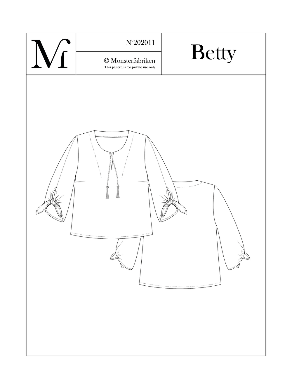 Mönsterfabriken Betty Pattern (2 Size Ranges)