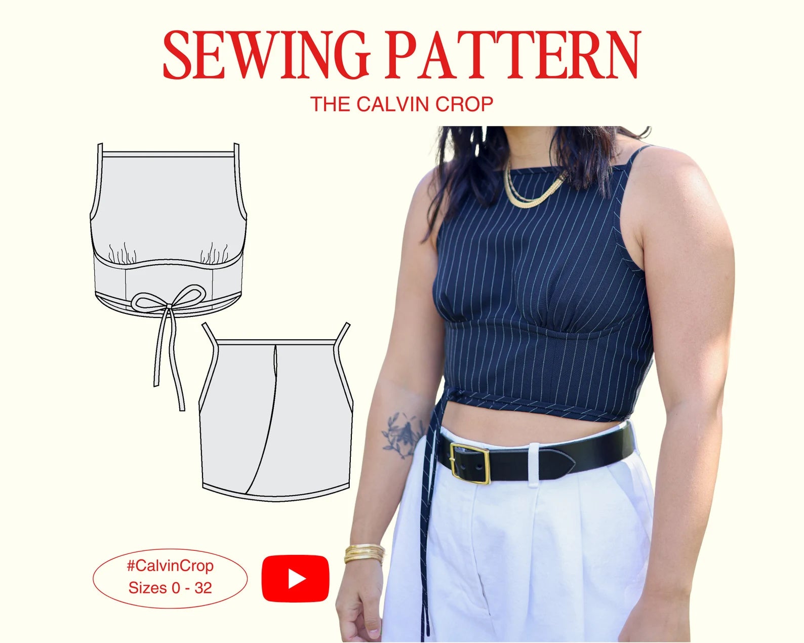 Jessilous Patterns, The Calvin Crop PDF Pattern