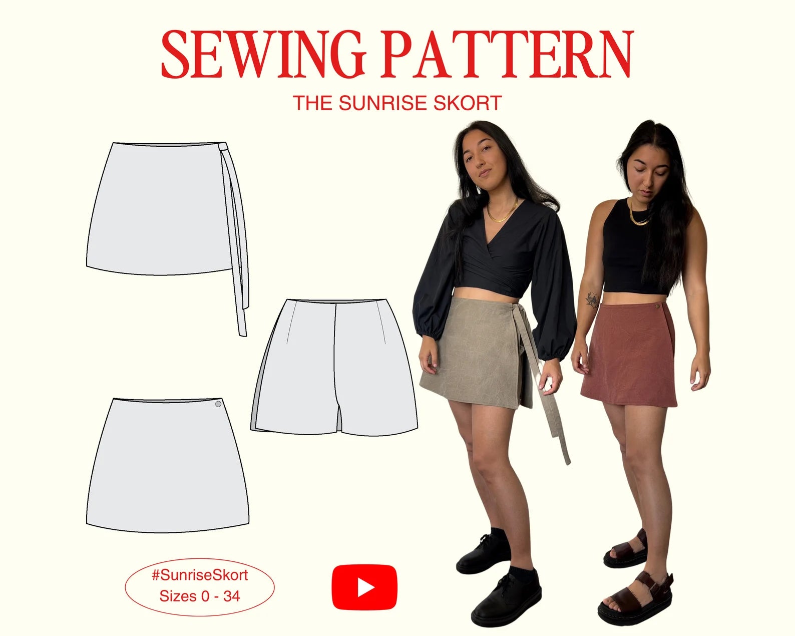 Jessilous Patterns, The Sunrise Skort PDF Pattern