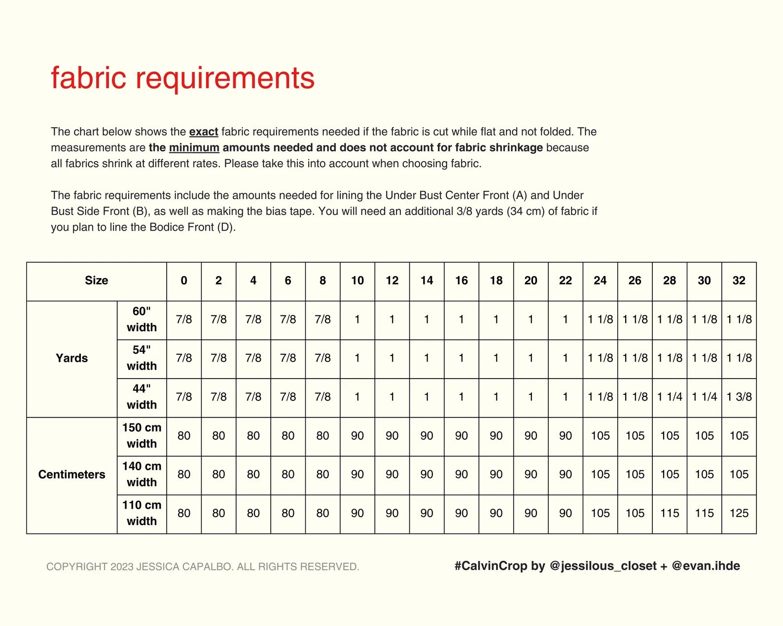 Jessilous Patterns, The Calvin Crop PDF Pattern