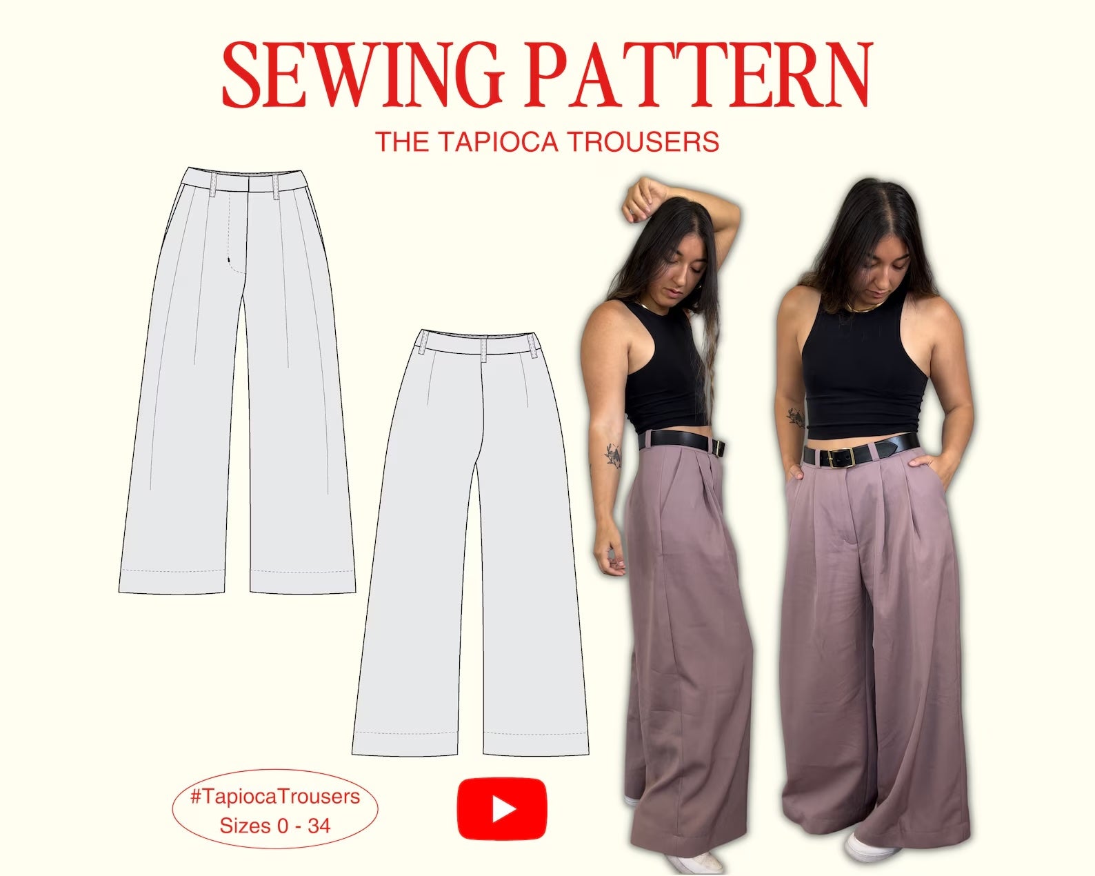 Jessilous Patterns, The Tapioca Trousers PDF Pattern