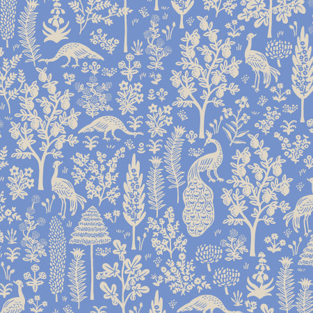 Rifle Paper Co., Camont - Menagerie Silhouette - Blue Fabric, 1/4 yard