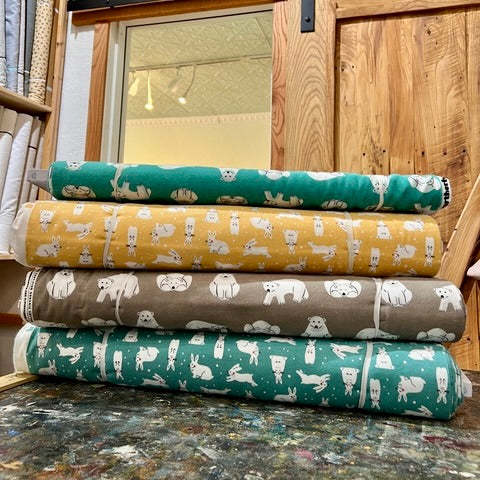 Cloud 9 Organic Cotton Flannel "Winter Forest", Polar Bears or Snowshoe Hares, various colorways