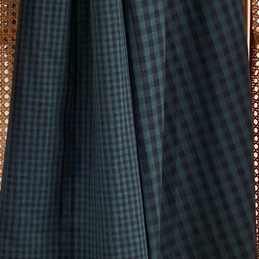 Atelier Brunette, "Vichy Night" Cotton Gingham Double Gauze, Forest, 1/4 yard