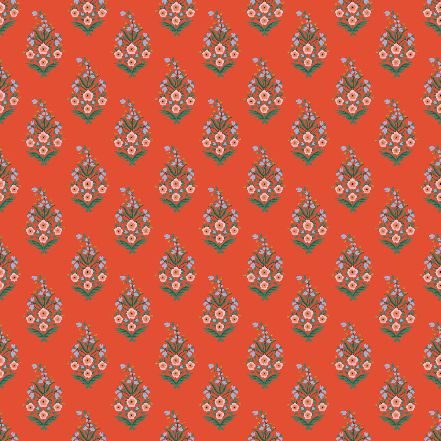 Rifle Paper Co. Vintage Garden - Paisley - Red Metallic Fabric, 1/4 yard