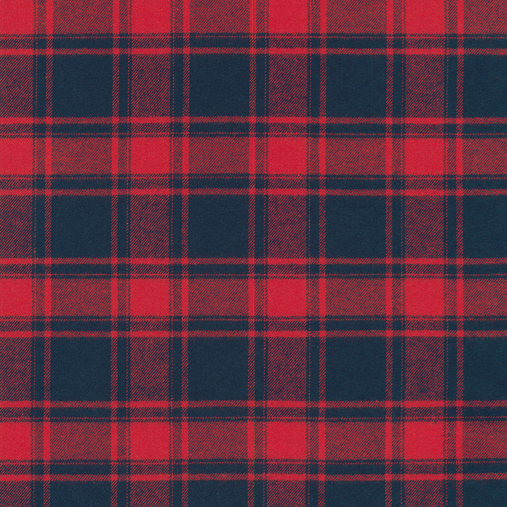 Japanese Twill Flannel Plaid Fabric, multiple colorways, 1/4 yard