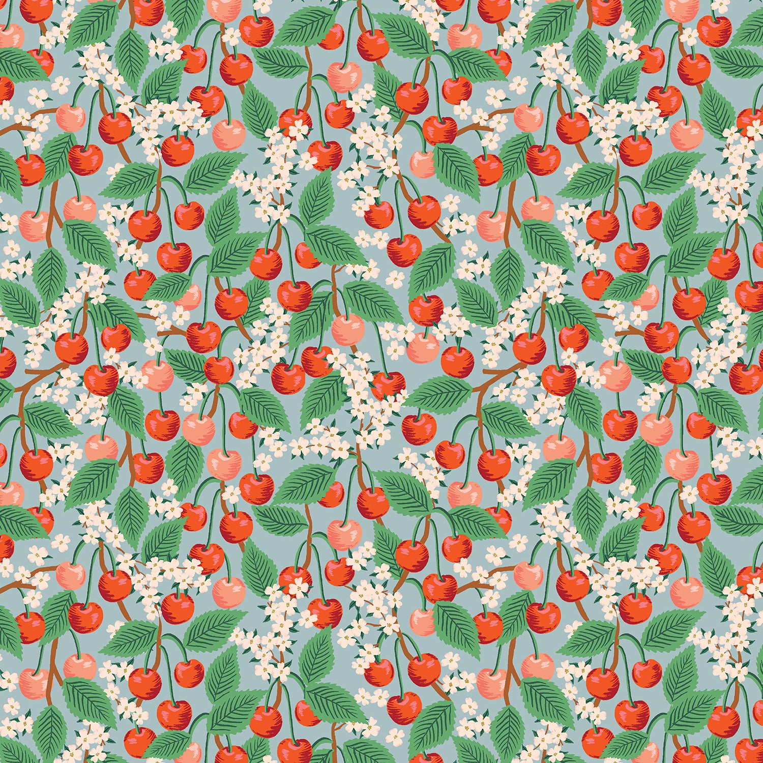 Rifle Paper Co. Orchard - Cherry Blossom - Light Blue Fabric, 1/4 yard
