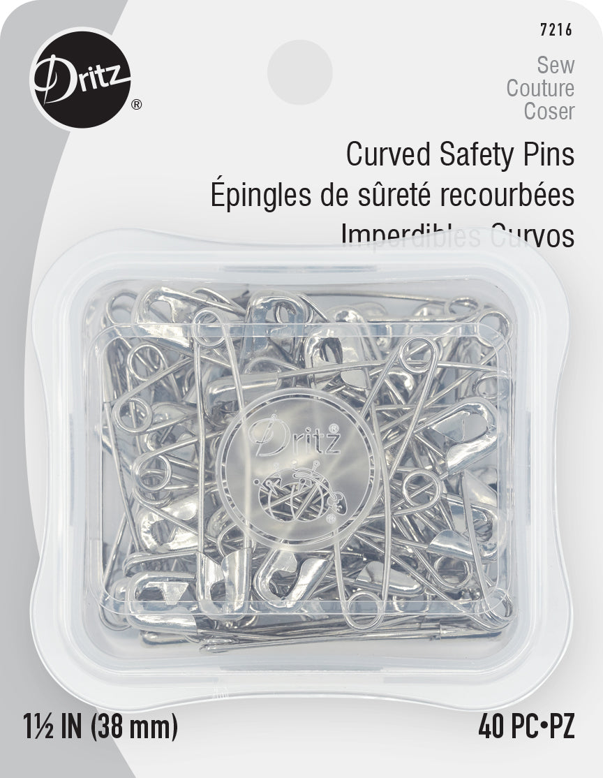 Safety pins, curved, 50 ct