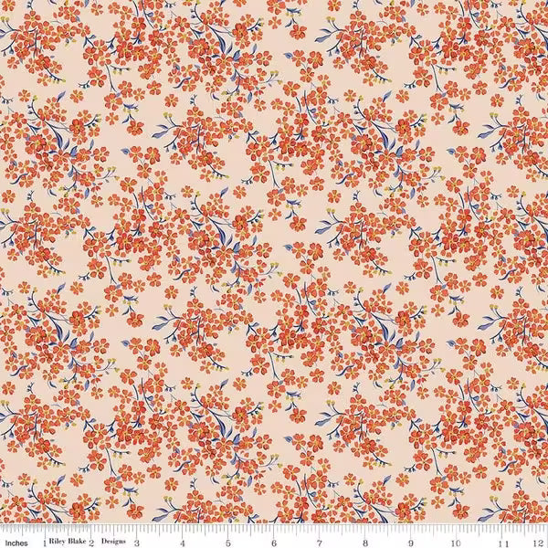 Liberty Lasenby Cotton, Floral Nostalgia Forget-Me-Not Trail A , 1/4 yard