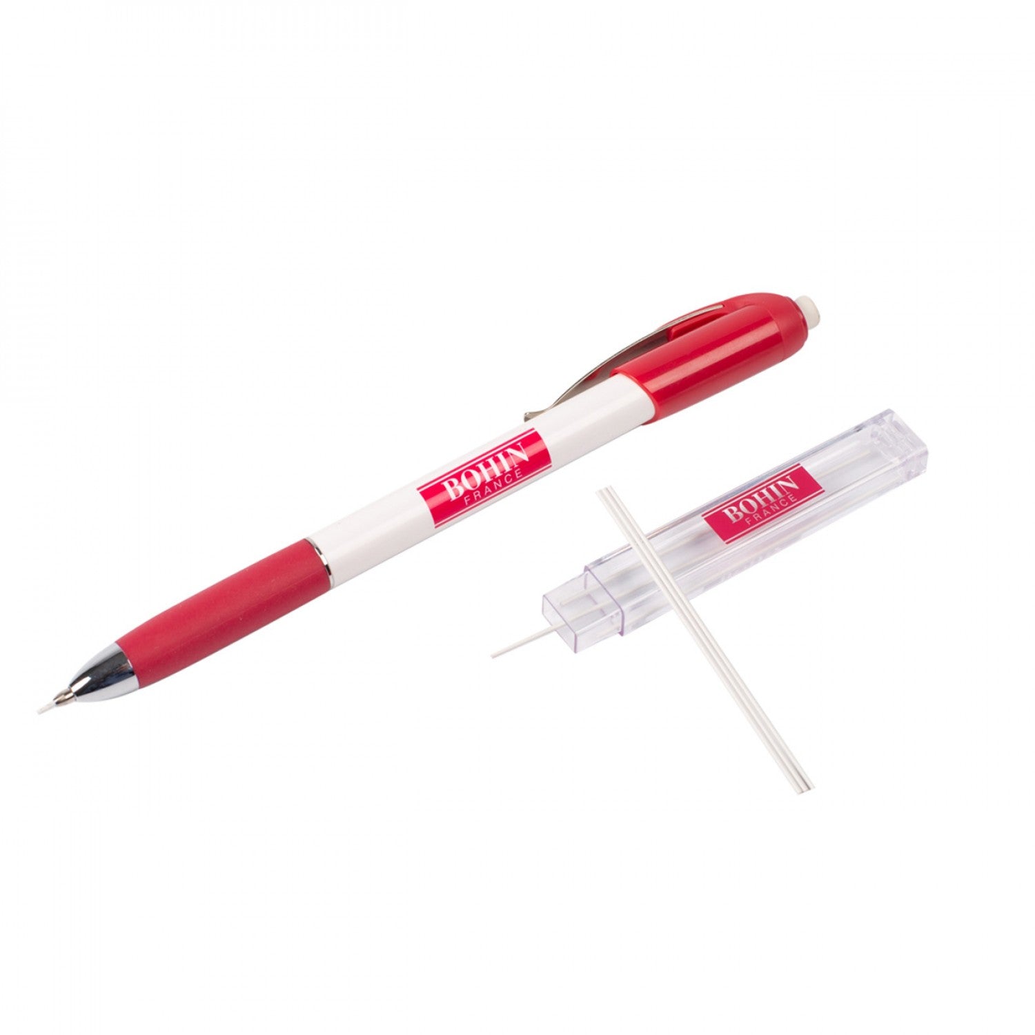 Bohin Mechanical fabric pencil, 9 mm white pencil and refills
