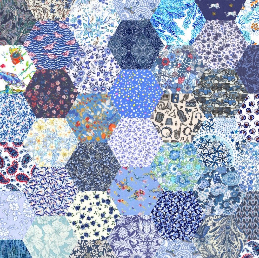 Liberty Tana Lawn Laser Cut 1" Hexagons, multiple colorways