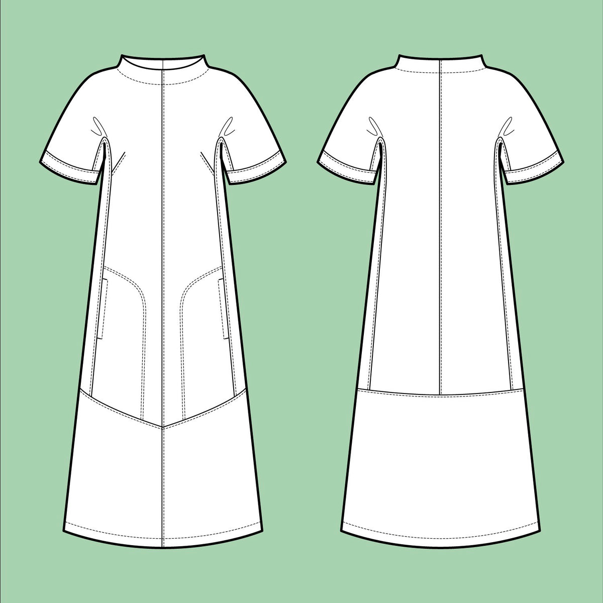 Assembly Line, Cap Sleeve Dress Pattern, Sweden Lakes Makerie Assembly Line, Cap Sleeve Dress Pattern, Sweden Lakes Makerie